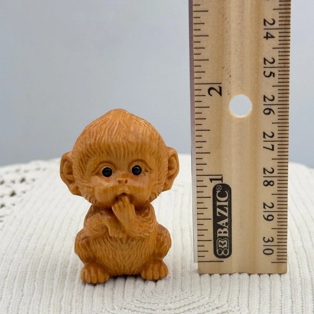 Miniature wooden animal handcrafted Monkey